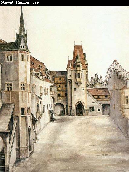 Albrecht Durer Courtyard of the Former Castle in Innsbruck without Clouds